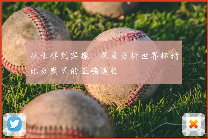 从法律到实操：深度分析世界杯猜比分购买的正确途径